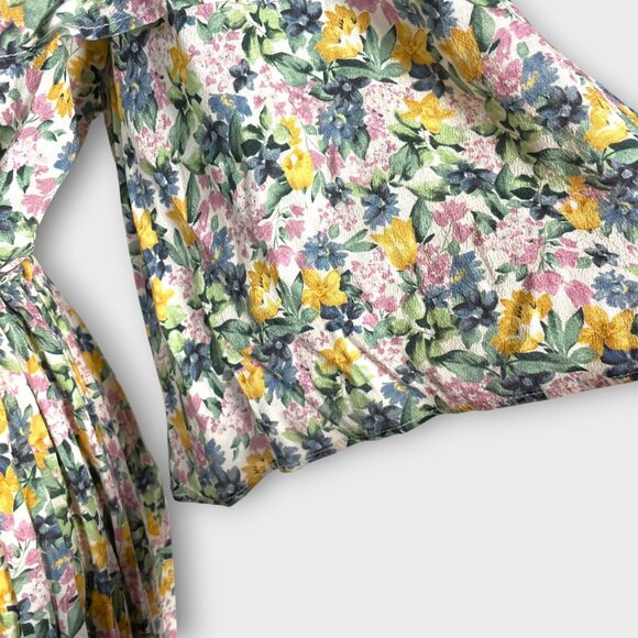 Mango MNG Off One Shoulder Dress Sz SMALL Floral Ruffle Tie Belt NEW - Picture 8 of 14